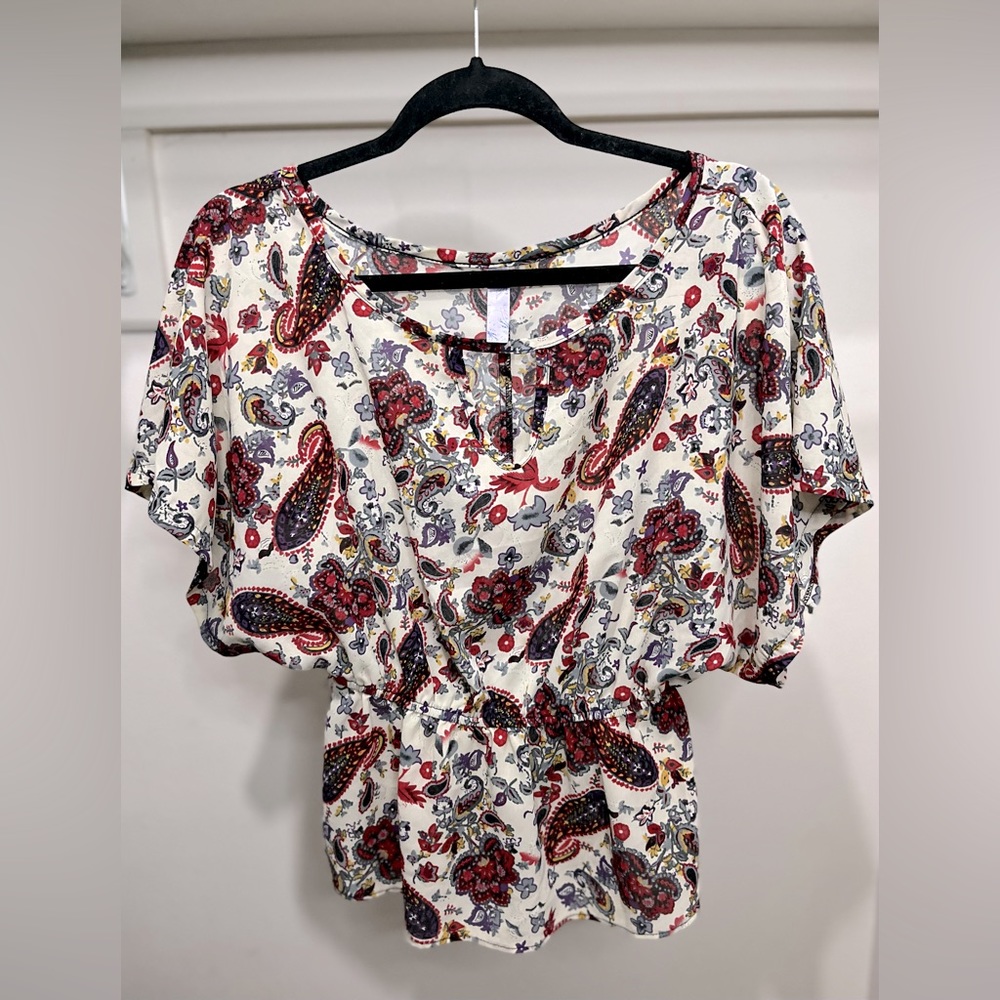 Alya Paisley Batwing Peplum Blouse